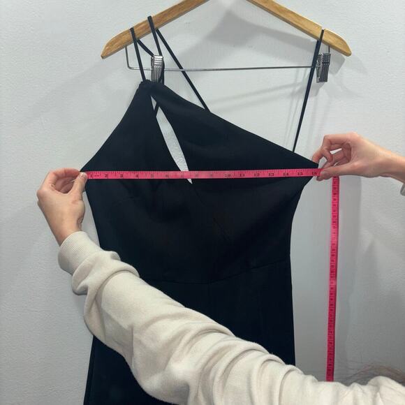 MANGO Asymmetrical Long Black Jumpsuit Size Small - Picture 13 of 15